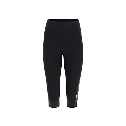 FREDDY - leggings superfit corsaro con stampa mov a fondo gamba, donna, nero, medium