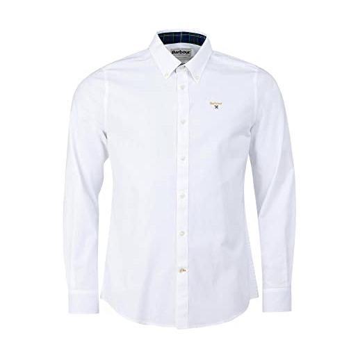 Barbour msh5170-wh11 camford tailored shirt white camicia uomo button down slim fit bianco (m)