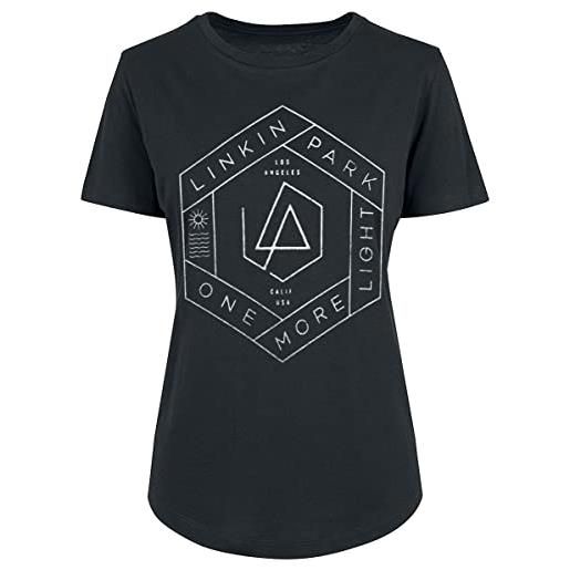 Linkin Park one more light donna t-shirt nero s 50% cotone, 50% viscosa largo