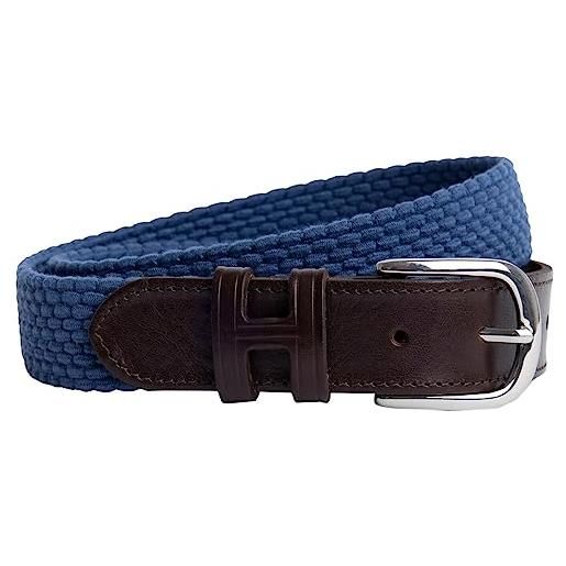 Hackett London parachute belt cintura, blu (5sw mid chambray), xl uomo