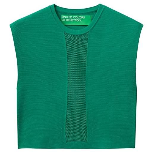 United Colors of Benetton maglia g/c m/m 1290d105b maglioncino a gilet, verde brillante 24b, l donna