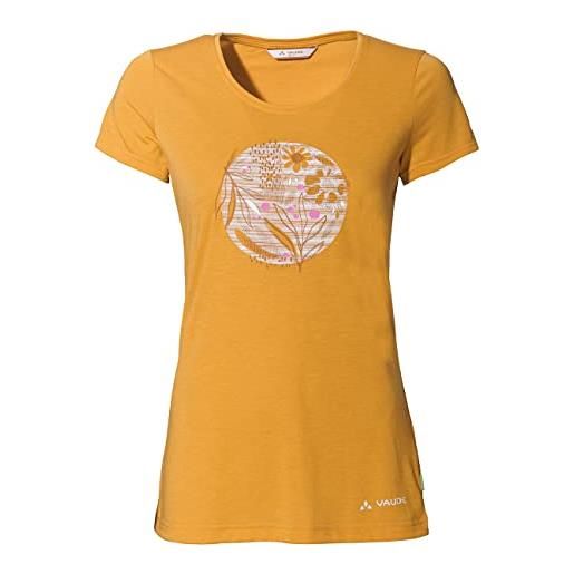 VAUDE maglietta da donna con stampa skomer ii t-shirt, giallo bruciato, 40