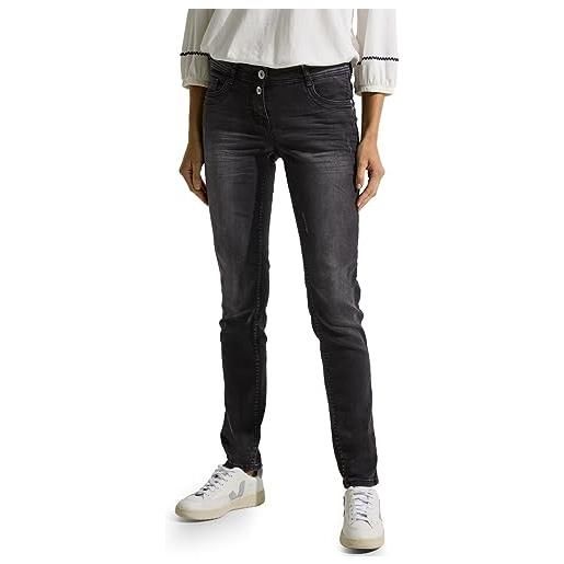Cecil b376496 jeans loose fit, autentico black wash, 31w x 34l donna