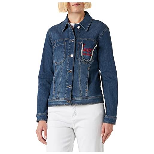 Love Moschino giacca a 5 tasche slim fit, blu jeans scuro, 54 donna