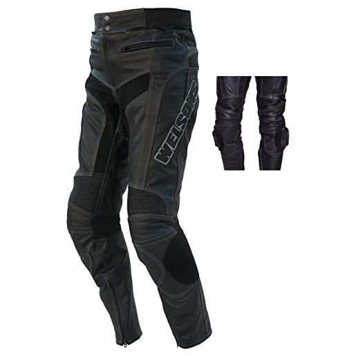 Protectwear moto - pantaloni di pelle nera wmt-401, taglia 56 / 2xl