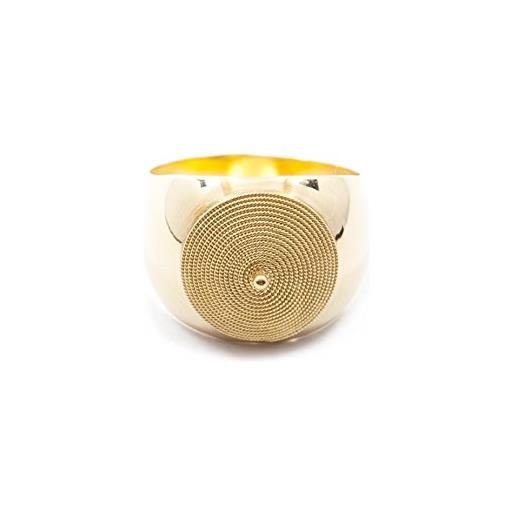 Marrocu Gioielli - anello oro a fascia con corbula in filigrana