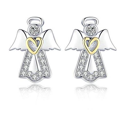 Newl 925 sterling silver guardian angel squisiti orecchini a perno per le donne di moda gioielli in argento regalo