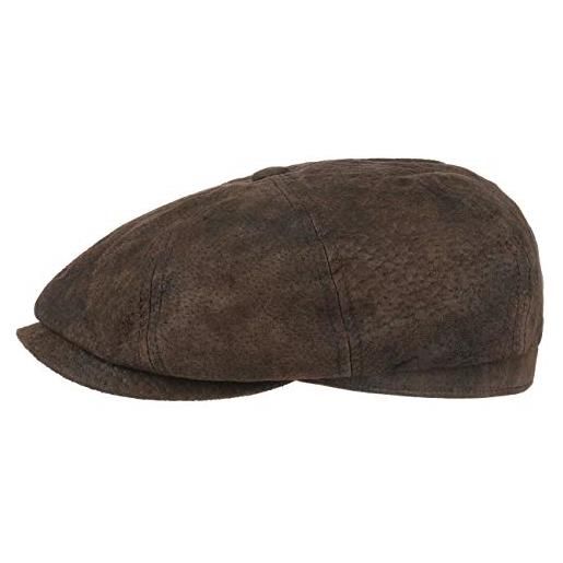 Stetson hatteras pigskin coppola uomo - berretto in pelle con visiera - con fodera interna - berretto maschile estate/inverno nero s (54-55 cm)