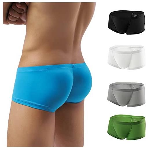 Faringoto pantaloncini da uomo biancheria intima maschile in seta ghiaccio traspirante slip boxer, m