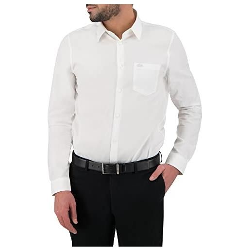Lacoste ch8522 camicia slim fit, blanc, s uomo