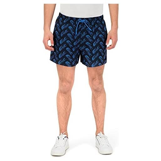 Lacoste pantaloncini da bagno da uomo mh5635, da spiaggia, da uomo, vestibilità regolare, navy blue/ethereal (f65), xl