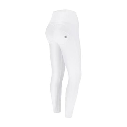FREDDY - pantaloni wr. Up® 7/8 superskinny vita alta similpelle - special edition, bianco, medium