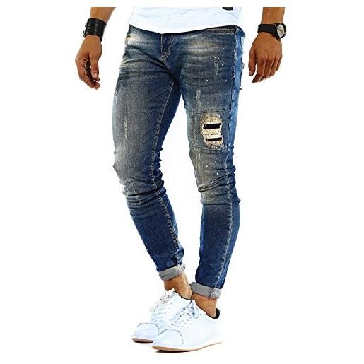 Leif Nelson jeans da uomo pantaloni jean ln-9945 blu w30/l32