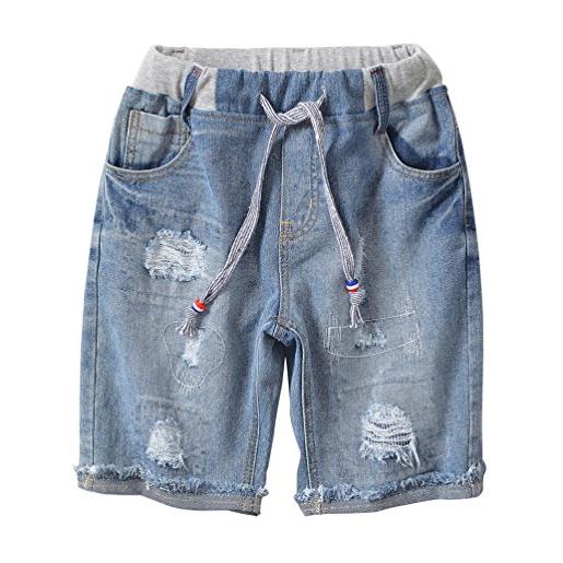 LAUSONS lau's pantaloncini jeans ragazzo strappati pantaloncino shorts bermuda pantaloni corti estate 13-14 anni