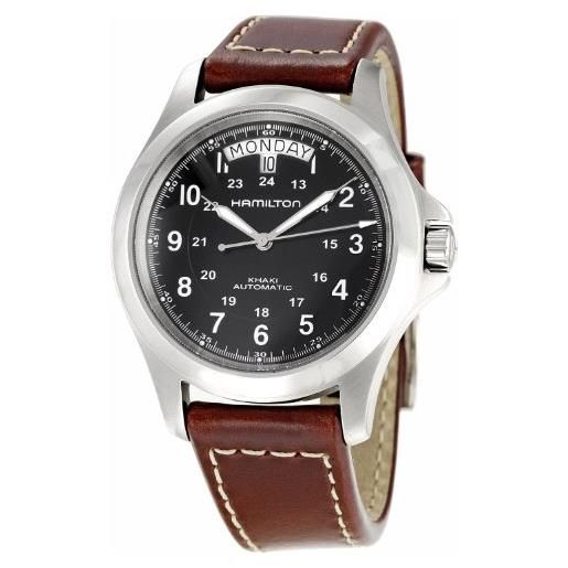 Hamilton orologio analogico automatico uomo con cinturino in pelle h64455533