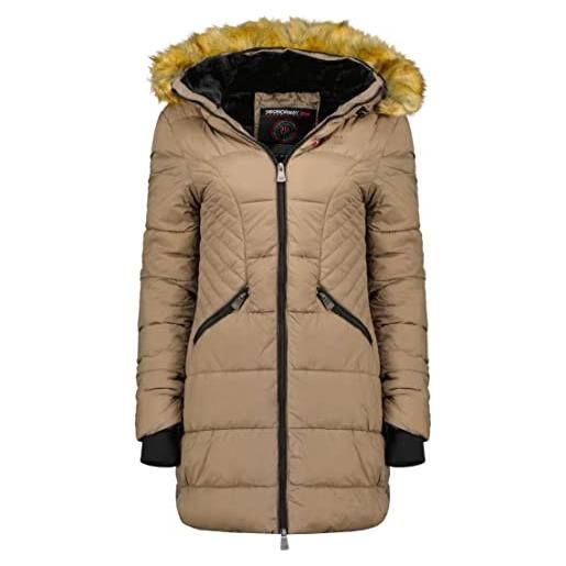 Geographical Norway abeille lady - giacca donna imbottita calda autunno-invernale - cappotto caldo - giacche antivento a maniche lunghe e tasche - abito ideale (kaki l)