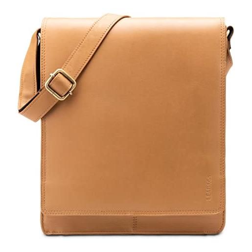 LEABAGS london borsa a tracolla in pelle - messenger vintage unisex - piccola borsa in vera pelle dallo stile casual ed elegante - crossbody per l'uso quotidiano