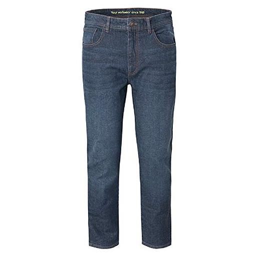 ROSSINI a00146 feel good jeans da lavoro in denim effetto stone washed unisex chiusura con cerniera e bottone multitasche patch effetto pelle blu (numeric_48)