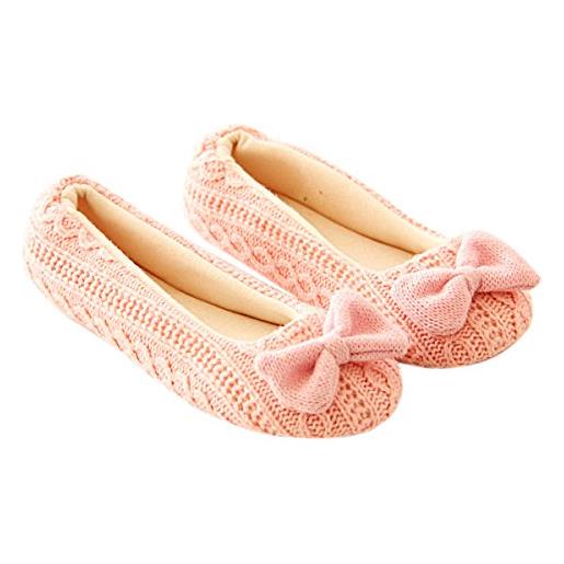 TININNA autunnali e invernali caldo carino bowkno comode scarpe di lana casa scarpe scarpe per confinamento yoga scarpe per le donne ragazze rosa l