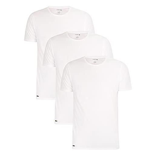 Lacoste essentials tee 3-pack th3321-001, mens t-shirt, white, l eu