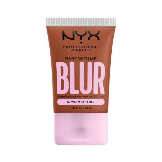 NYX Professional Makeup bare with me blur tint foundation fondotinta opacizzante dalla coprenza media 30 ml tonalità 16 warm caramel