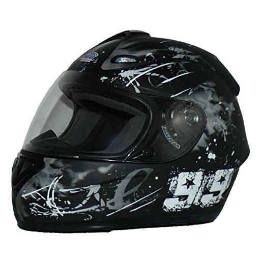 Protectwear moto casco nero / grigio disegno 99 fs-801-99, taglia m