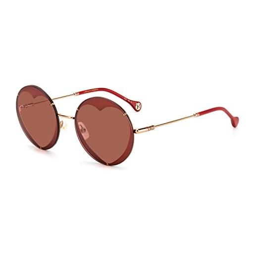 Carolina Herrera ch 0013/s sunglasses, y11/u1 gold red, 57 women's