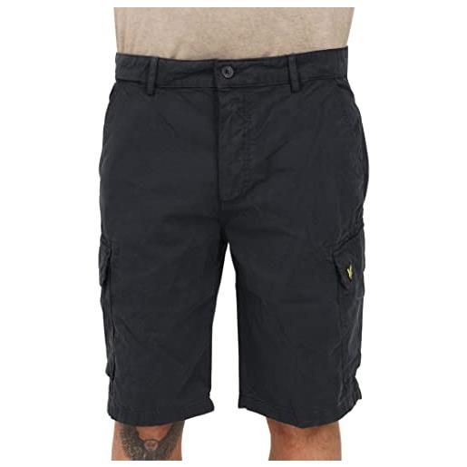 Lyle & Scott shorts casual grigi da uomo modello cargo con patch logo 38
