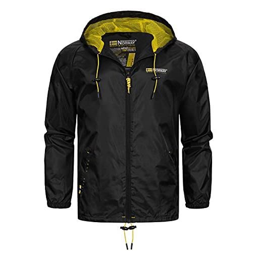 GEO NORWAY boat men - giacca da uomo - giacca a vento cappotto- giacca giubbotto a maniche lunghe - giacca da giubbino campeggio caccia pesca tessuto confortevole nero l
