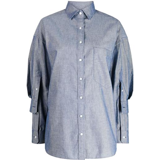 Kolor camicia con design a strati - blu