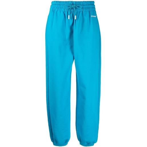 Off-White pantaloni sportivi con ricamo - blu
