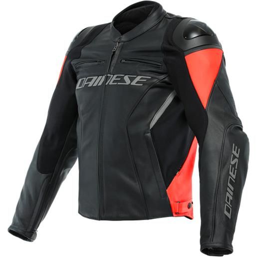 DAINESE - giacca racing 4 nero / fluo-rosso