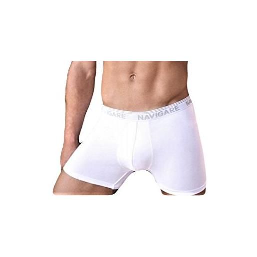 NAVIGARE UNDERWEAR confezione da n. 6 boxer uomo in morbido cotone stretch jersey elastico esterno stampato, massima vestibilita'. Disponibile negli assortimenti bianco e colorato