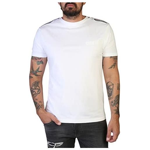 Moschino t-shirt uomo bianco t-shirt casual con fasce logate alle spalle l