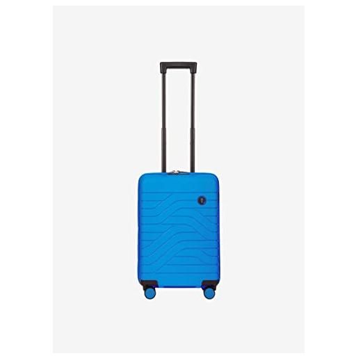 Bric's trolley collezione ulisse b|y, valigia bagaglio a mano con 4 ruote, resistente e ultraleggera, collegamento usb, lucchetto tsa integrato, dimensioni 37x55x20, electric blue