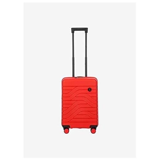 Bric's trolley rigido espandibile collezione ulisse b|y, valigia bagaglio a mano con 4 ruote, resistente e ultraleggera, collegamento usb, lucchetto tsa integrato, dimensioni 37x55x23/27, red