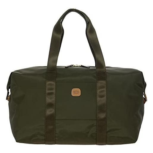 Bric's borsone x-collection pieghevole 2in1 in nylon, borsa da viaggio leggera e robusta, trousse o mini bag, tracolla removibile, dimensioni 43x28x19 cm, olive