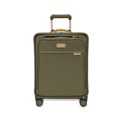 Briggs & Riley valigie spinner espandibili a 4 ruote, oliva, carry-on 53.3cm, trasporto globale