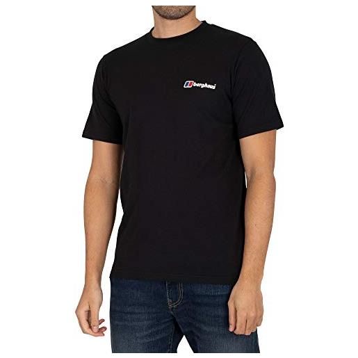 Berghaus organic clas logo tee, maglietta a maniche corte uomo, nero (jet black), xl