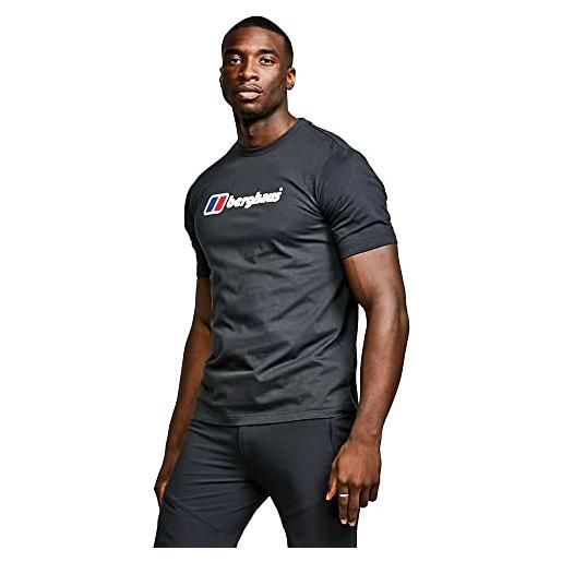 Berghaus organic clas logo tee, maglietta a maniche corte uomo, nero (jet black), xl
