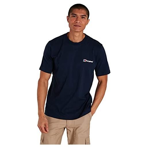 Berghaus organic clas logo tee, maglietta a maniche corte uomo, blu (dusk), l