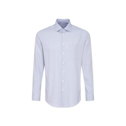 Seidensticker business hemd regular camicia formale uomo, blu (hellblau 12), 52 (taglia unica: 46)