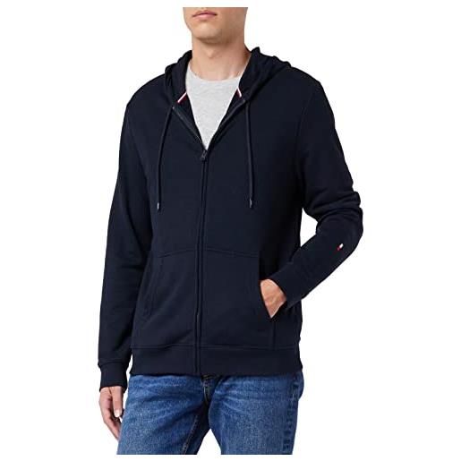 Tommy Hilfiger fz hoodie hwk um0um02625 giacche con zip pesanti, blu (desert sky), m uomo