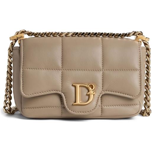 Dsquared2 logo-plaque quilted leather bag - toni neutri