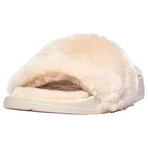 Fitflop iqushion pool slide ii shearling, sandali a ciabatta donna, sale rosa, 38 eu