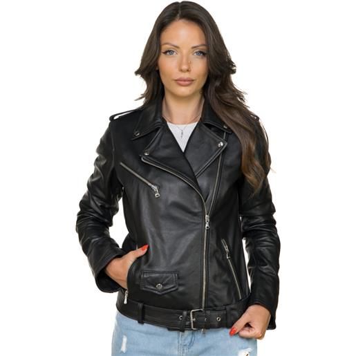 Leather Trend emma - chiodo donna nero in vera pelle