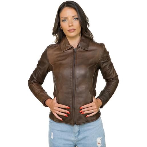 Leather Trend eva - giacca donna testa di moro in vera pelle