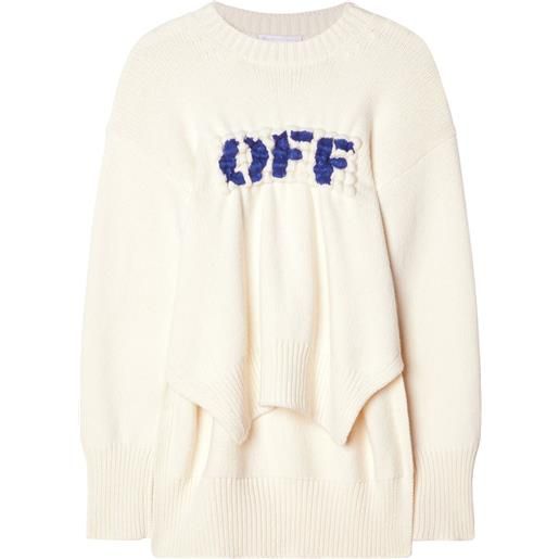 Off-White maglione con logo off - toni neutri