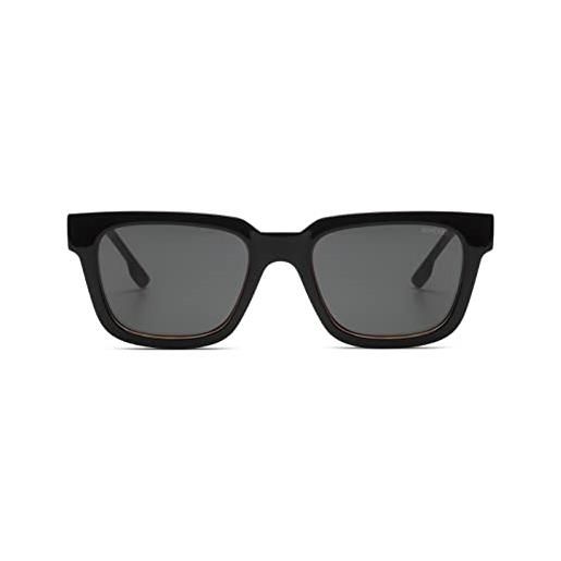 KOMONO bobby black tortoise unisex square bio nylon g850 sunglasses for men and women with uv protection and scratch-resistant lenses