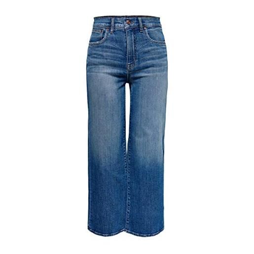 Only jeans madison donna medium blue denim palazzo corti a vite regolare 15184102 28/32
